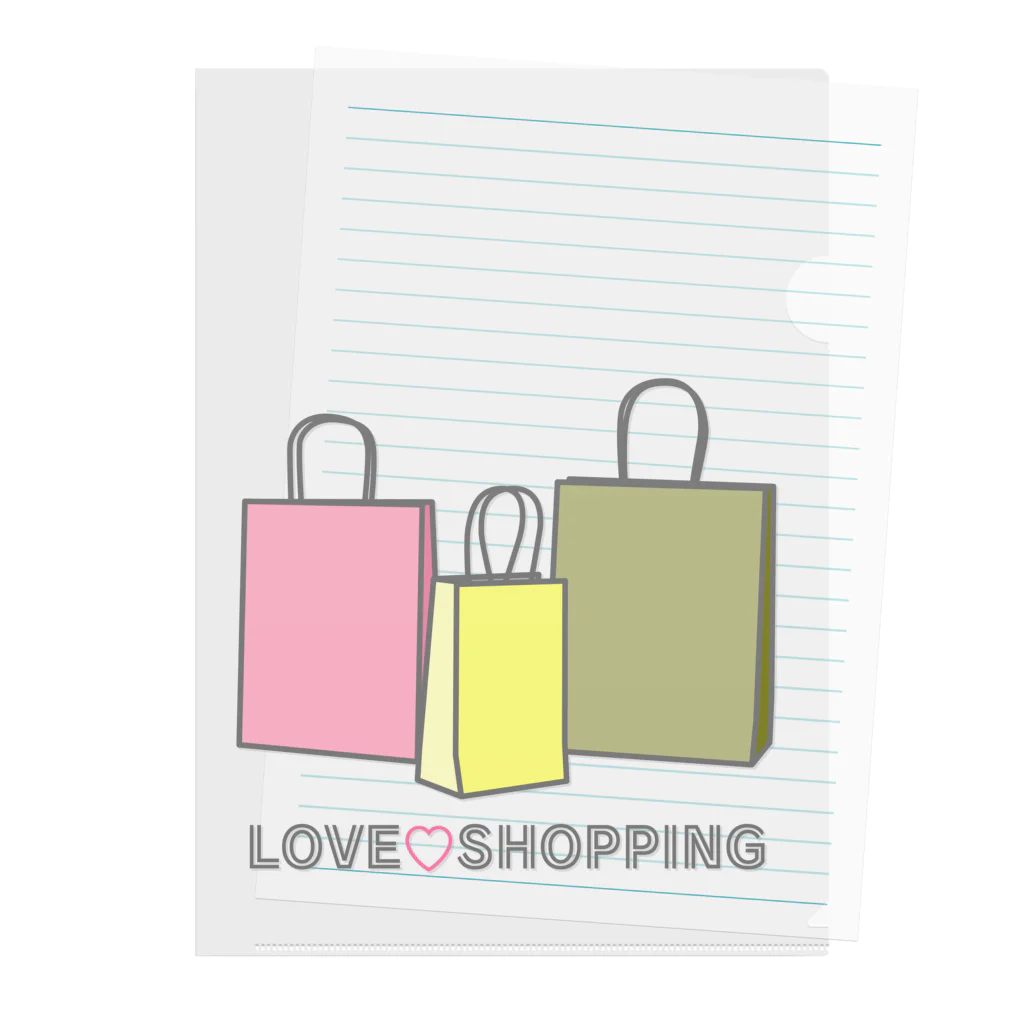 ヨープキャンが気になったの紙袋 LOVE SHOPPING Clear File Folder