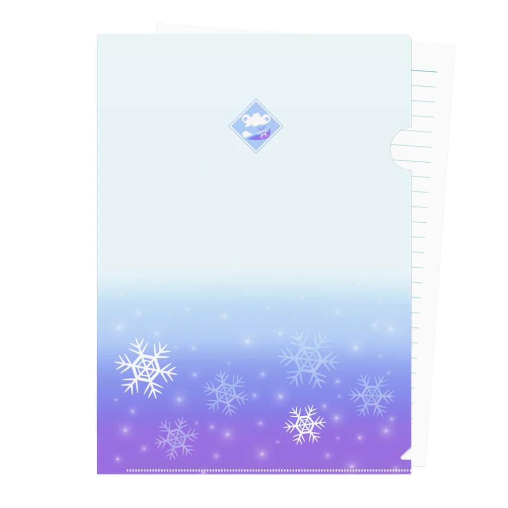 クロフミのまったりショップの吹雪くんのふんわり雪 Clear File Folder