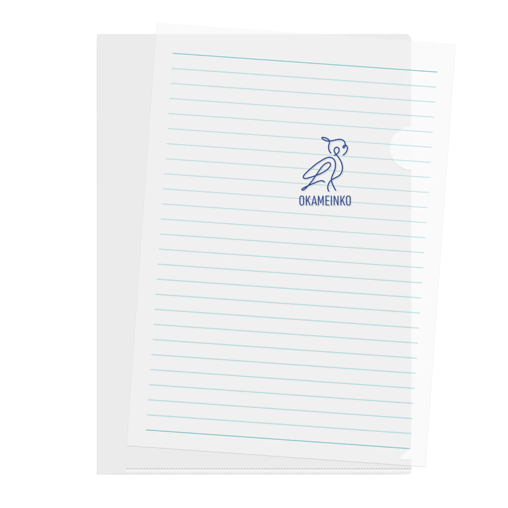 プッチのおみせのペンで描いたオカメ Clear File Folder