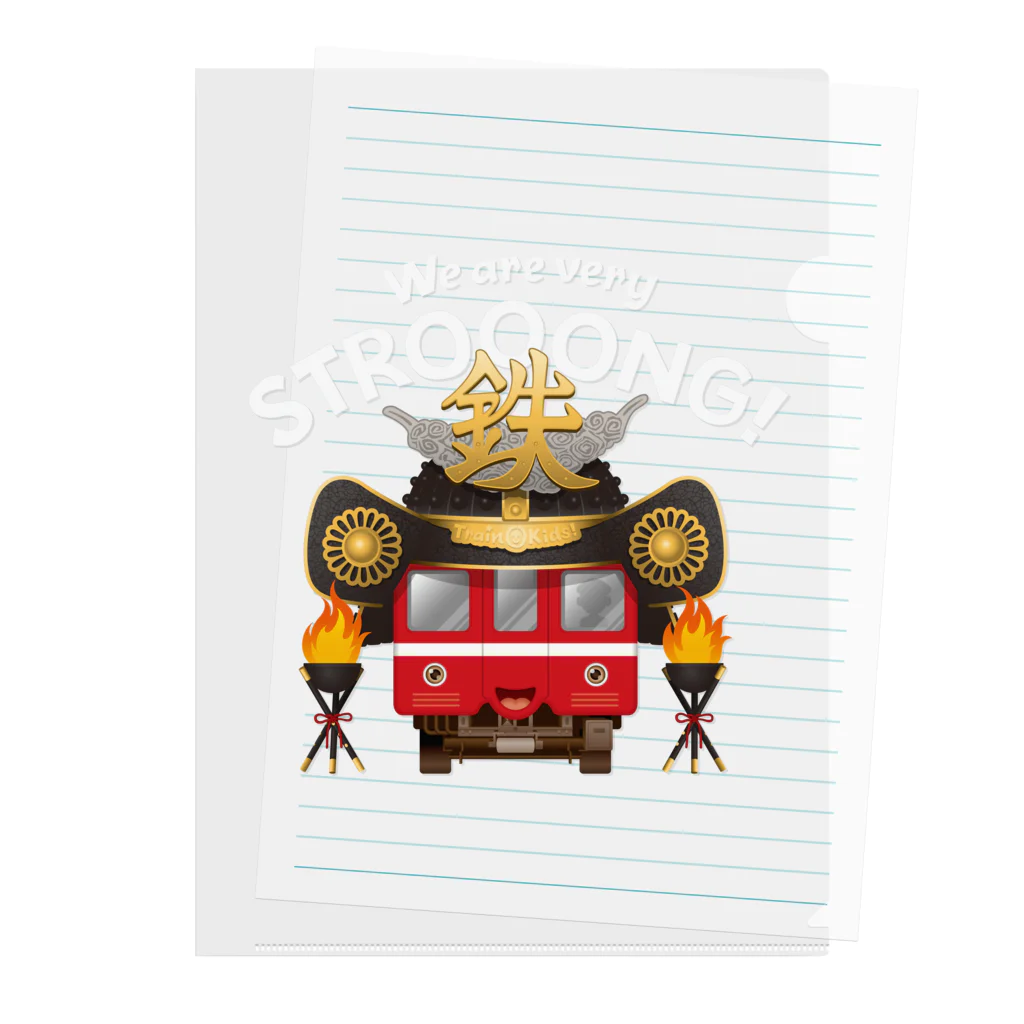 Train Kids! SOUVENIR SHOPの赤い電車 「 武士 ( もののふ ) 」 文字色 : 白 ver. Clear File Folder