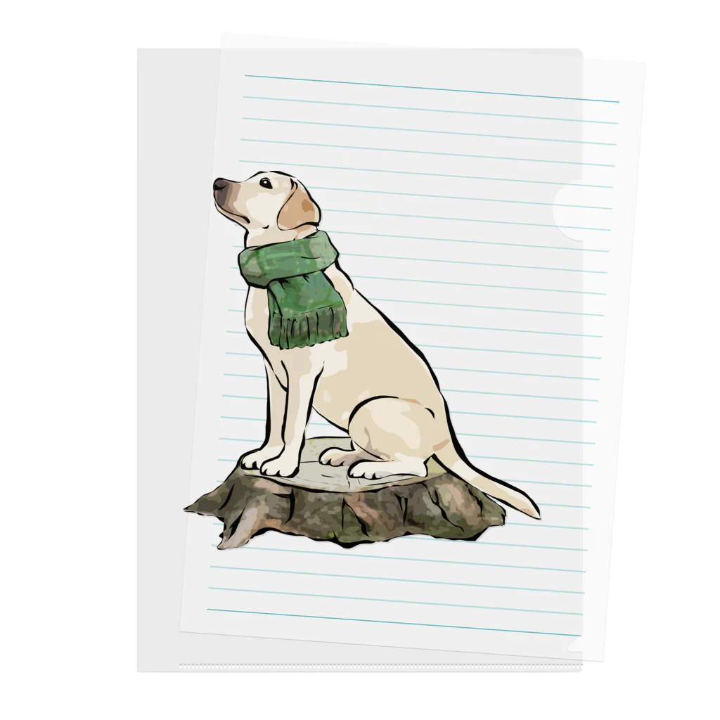 犬グッズの店しえるぶるーのマフラー犬　ラブラドルレトリバー Clear File Folder