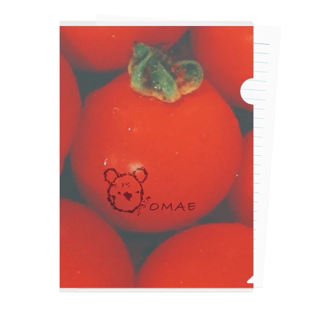 YAYA House  🐻くまのオマエ🐻のくまのオマエ（トマト🍅） Clear File Folder