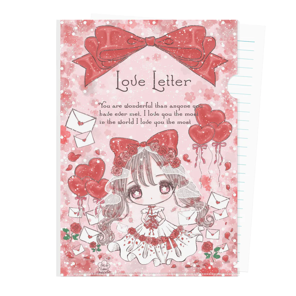 Okina dollのLoveletter Clear File Folder