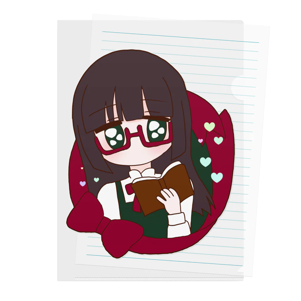 かわいいもののおみせ　いそぎんちゃくの本読みちゃん📚 Clear File Folder