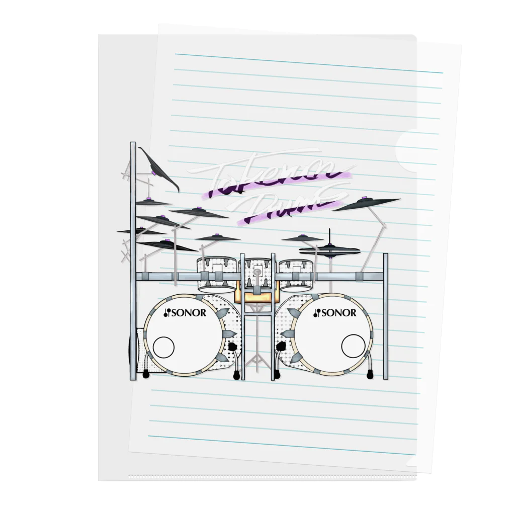 TAKERUNshop”takerock″のTAKERUNDrums Black Clear File Folder