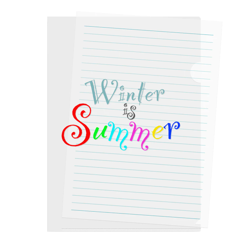 みんなの縁側 王丸屋のWinter is Summer 黒 クリアファイル