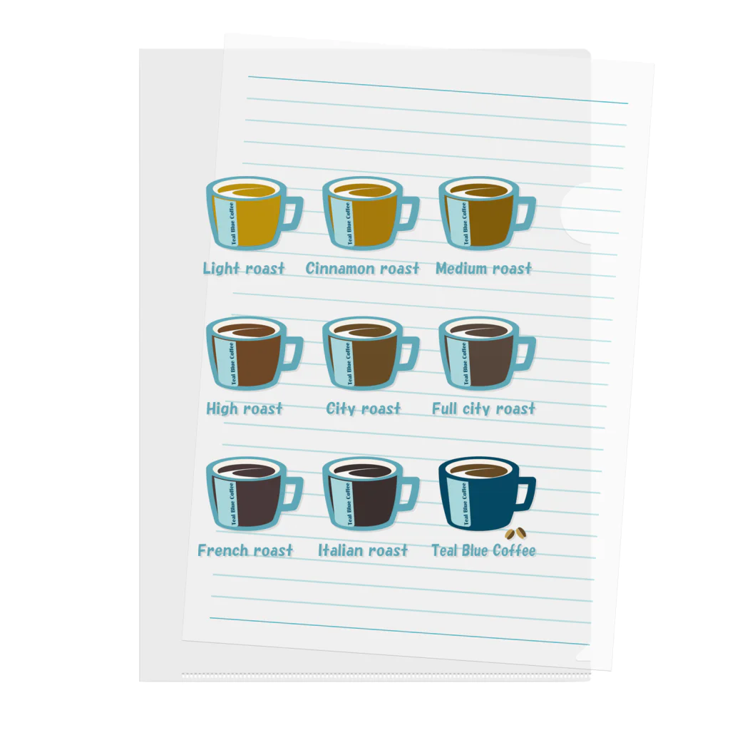 Teal Blue CoffeeのRoasted coffee Clear File Folder