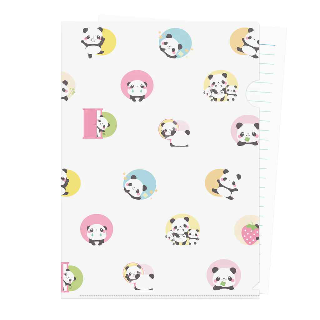 aiart aimiのレトロパンダと柴犬 Clear File Folder