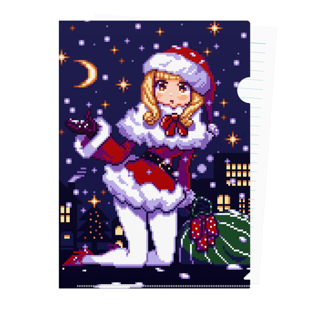 神月秋丸(KamizukiAkimaru)の【ドット絵】クリスマスガール Clear File Folder