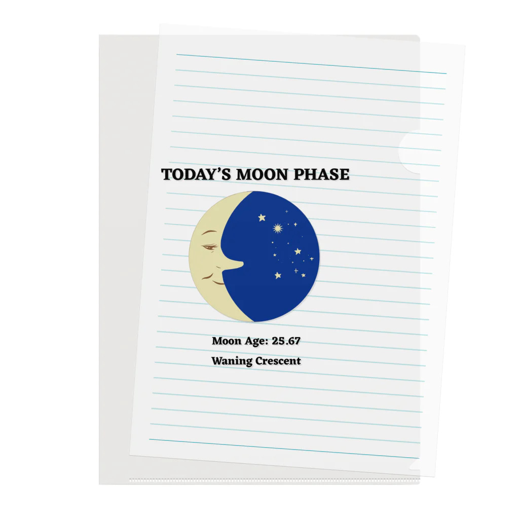 PAPER MOON STUDIOの三日月クリアファイル Clear File Folder