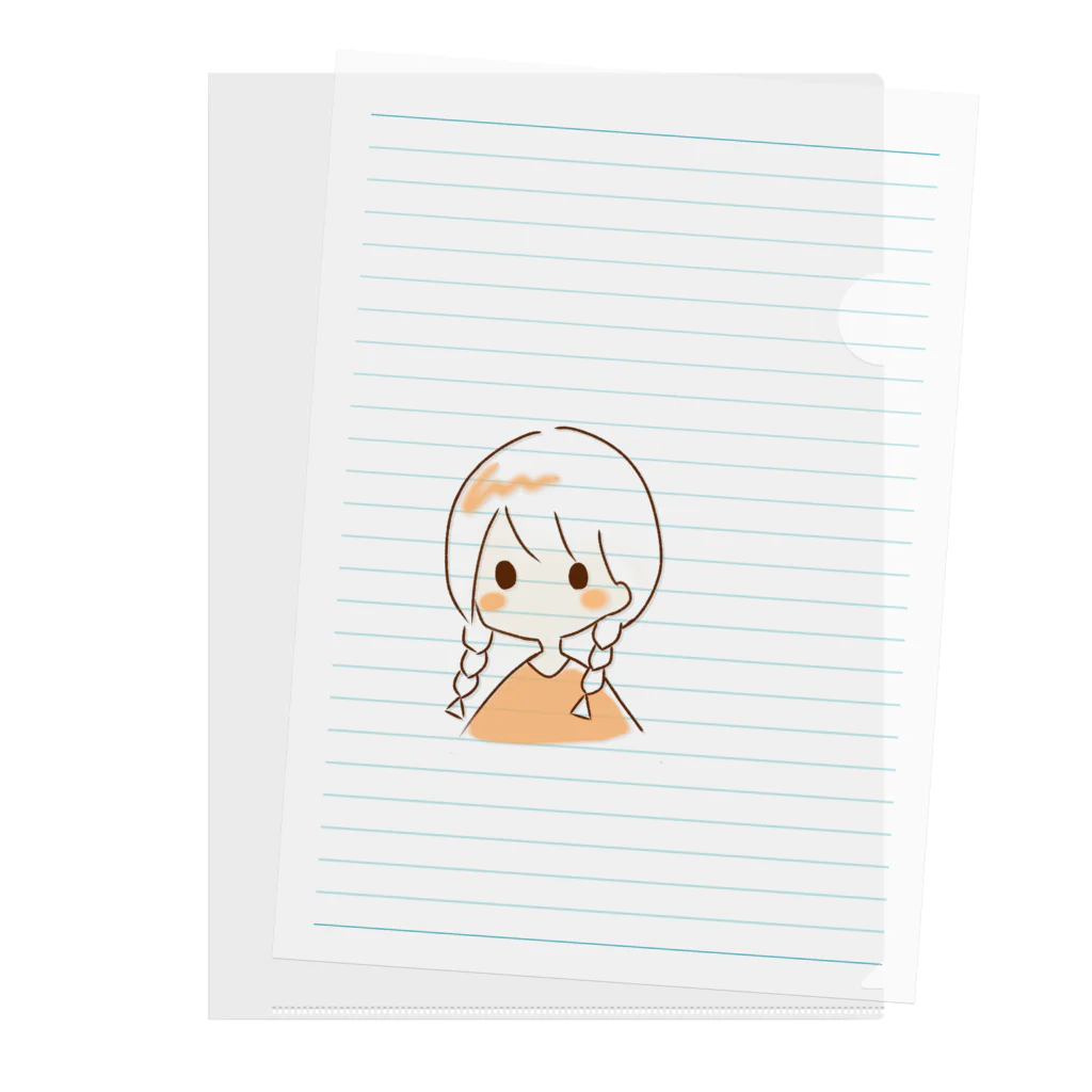 さくらもちの三つ編み女の子(オレンジ色) Clear File Folder
