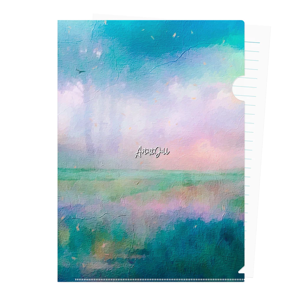 【ホラー専門店】ジルショップの油絵風の癒しデザイン(ターコイズブルー) Clear File Folder