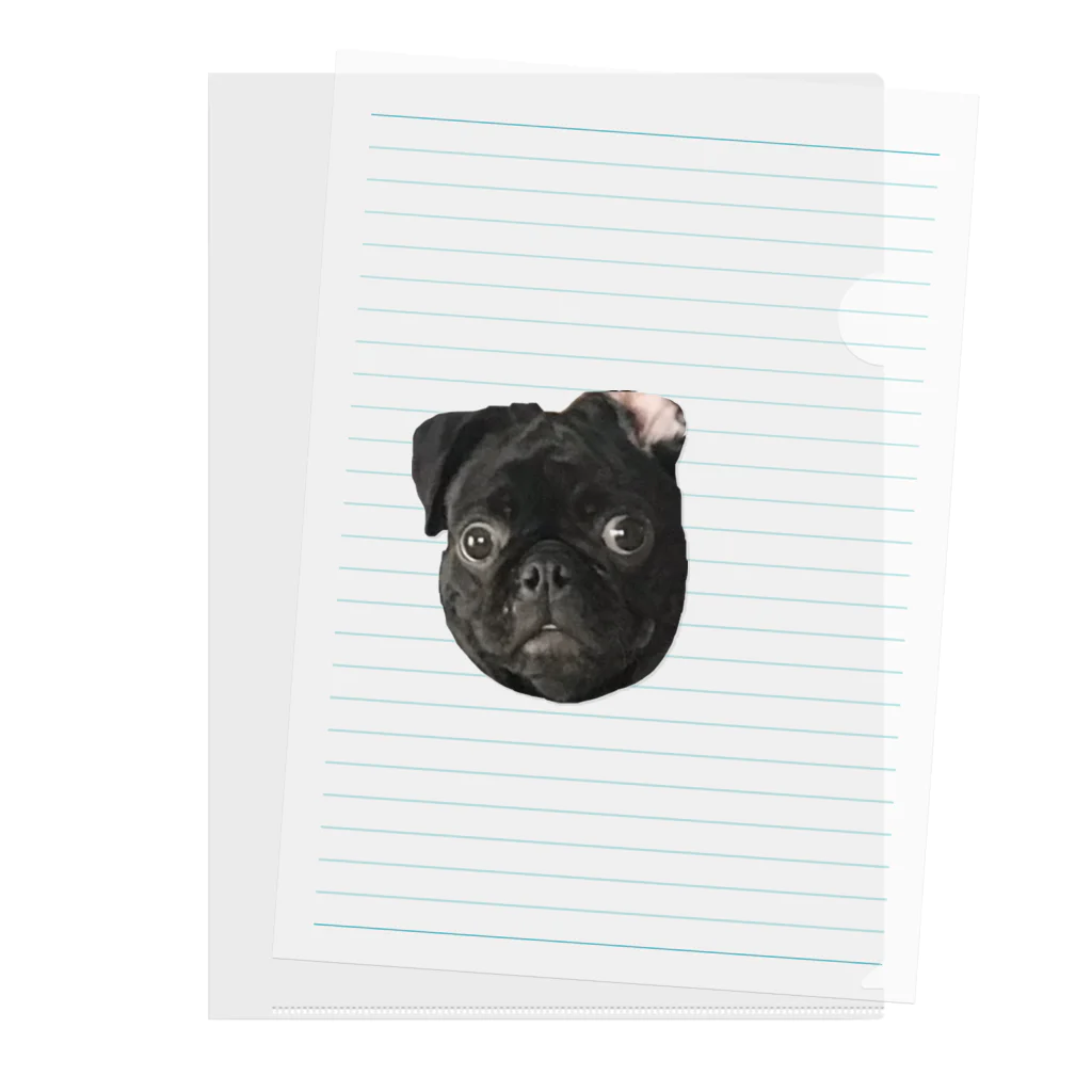 KUROPUG 黒パグのくろぱぐのくろ Clear File Folder