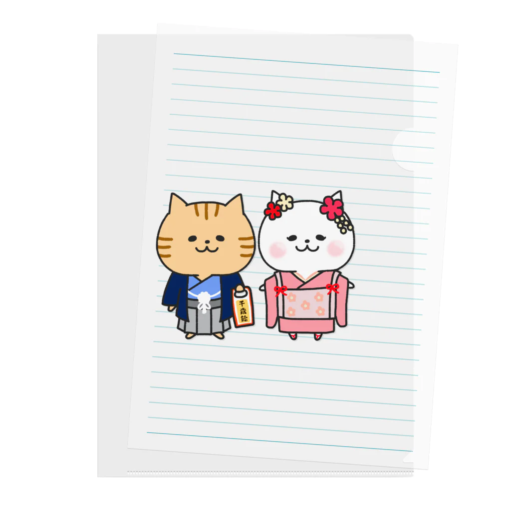 もちぱっちの七五三にゃんこ Clear File Folder