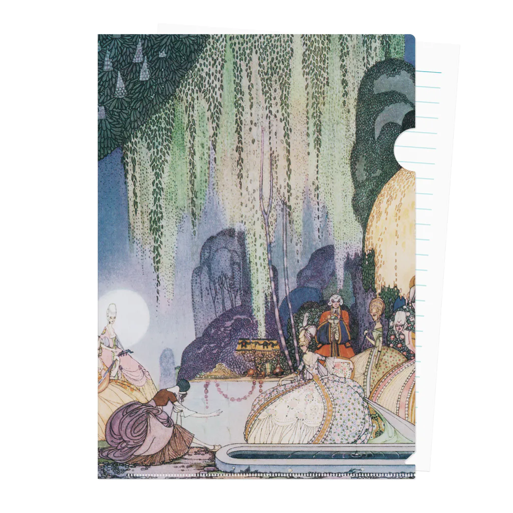 世界の絵画アートグッズのカイ・ニールセン「フェリシアまたは撫子の鉢」挿絵 Clear File Folder