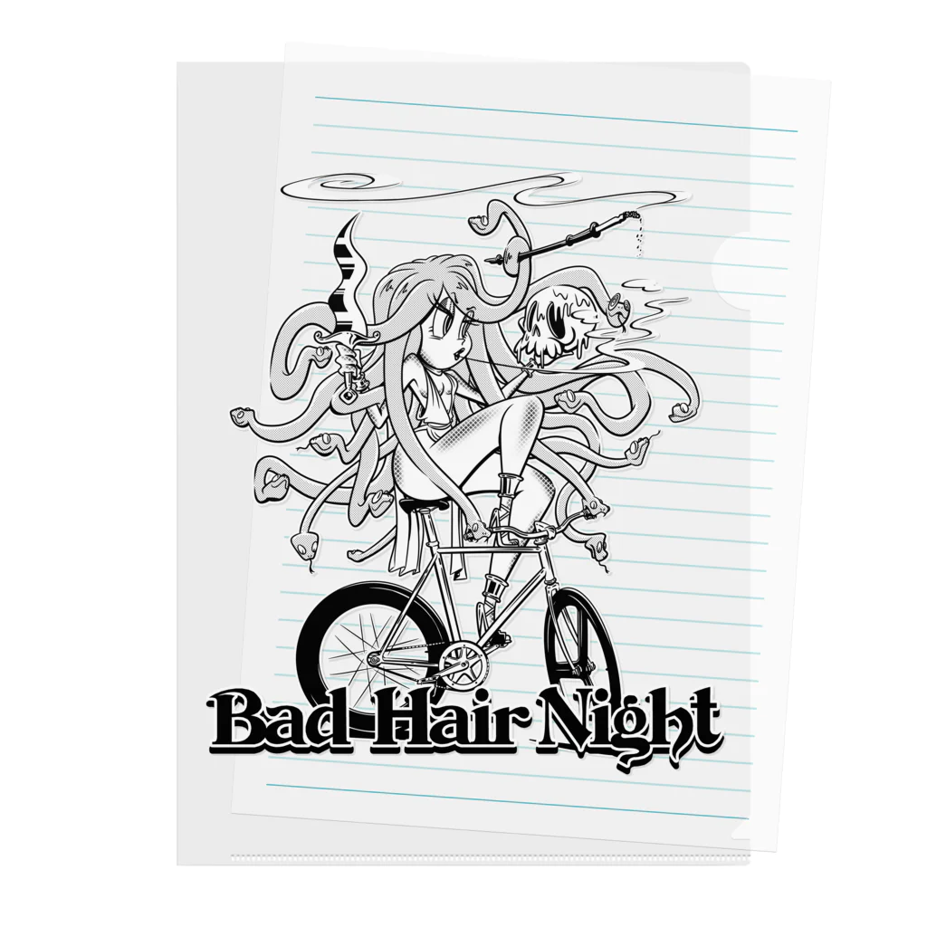 nidan-illustrationの“Bad Hair Night” クリアファイル