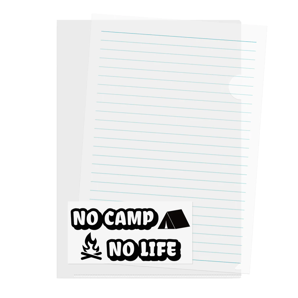 アウトドアデザインのNO CAMP NO LIFE Clear File Folder