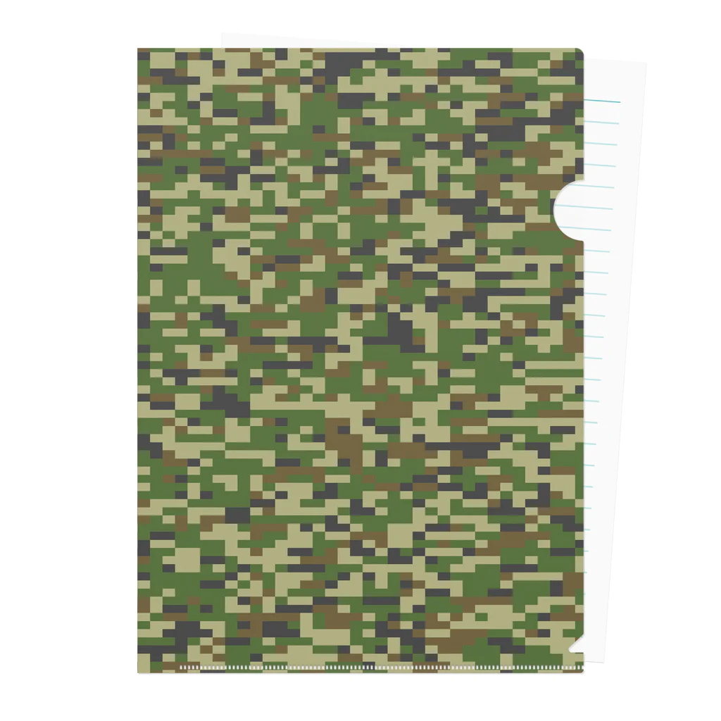 Military Casual LittleJoke のPixCamo Woodland Low visibility クリアファイル