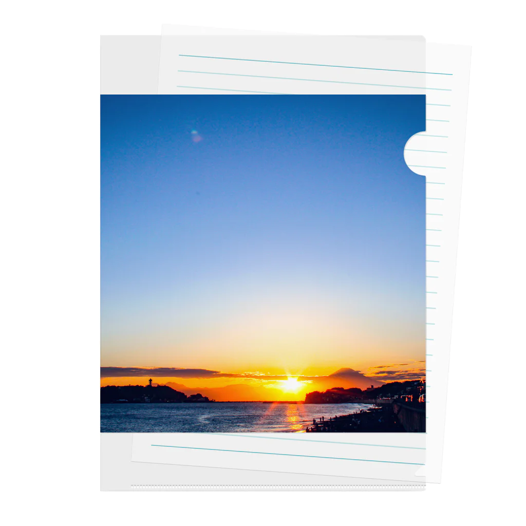 サニーデイ.1dayのSunset湘南（七里ヶ浜） Clear File Folder