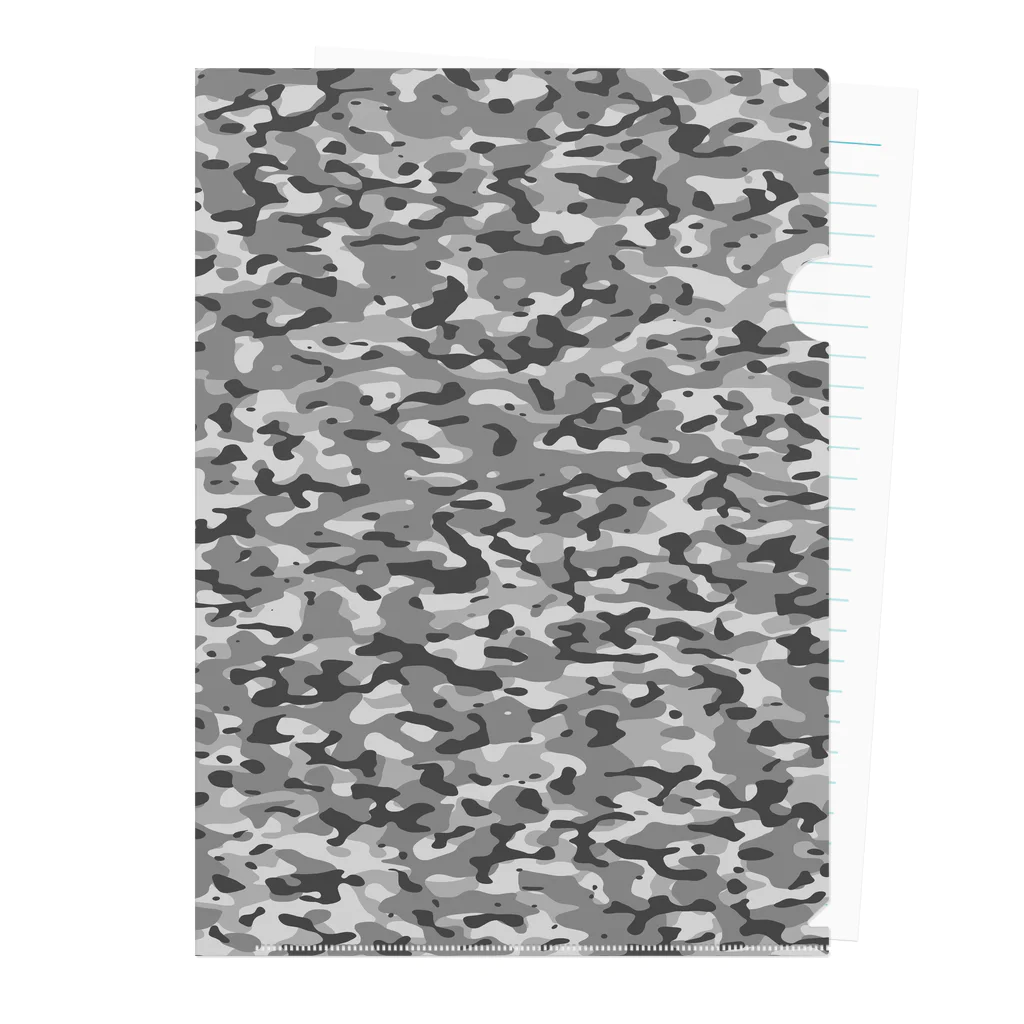 Military Casual LittleJoke のCasualCamo LightGray カジュアル迷彩 明るめの灰色 サバゲー装備 Clear File Folder