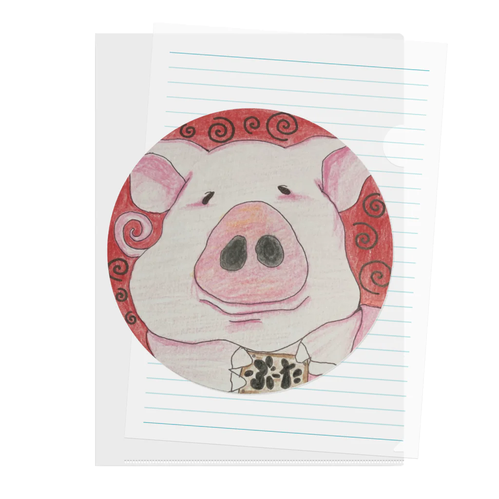 みみず商店のまいねーむいず「ぶーた」 Clear File Folder