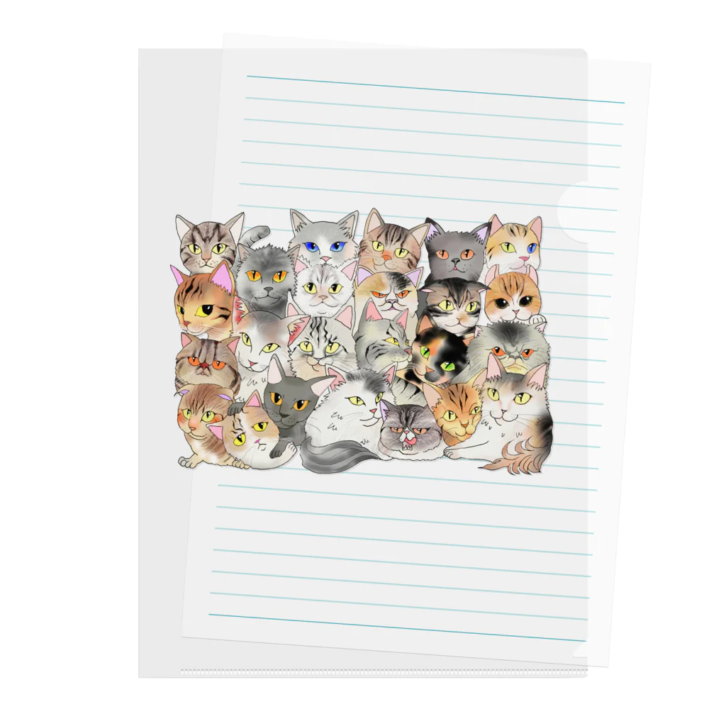 猫カフェにあにゃあグッズショップの猫カフェにあにゃあの愉快な仲間達 Clear File Folder