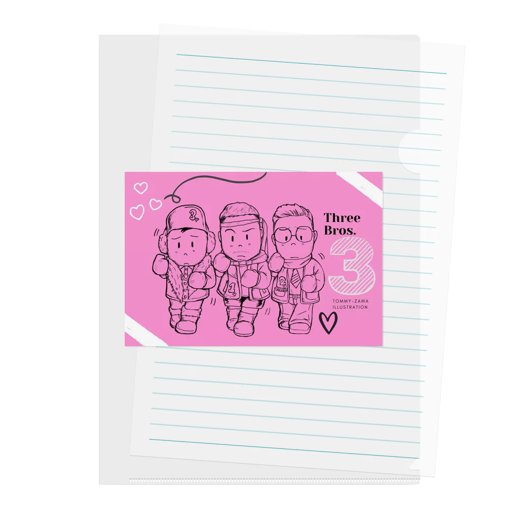 TOMMY★☆ZAWA　ILLUSTRATIONのLOVELY 3兄弟 Clear File Folder