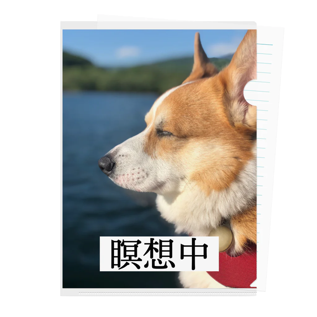 カントリーマンの瞑想コーギー Clear File Folder