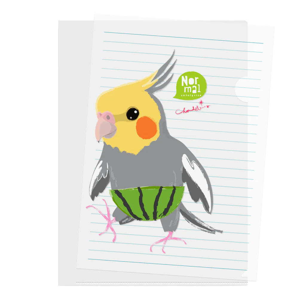 LittleLoroのノーマルオカメインコ スイカパンツ Clear File Folder