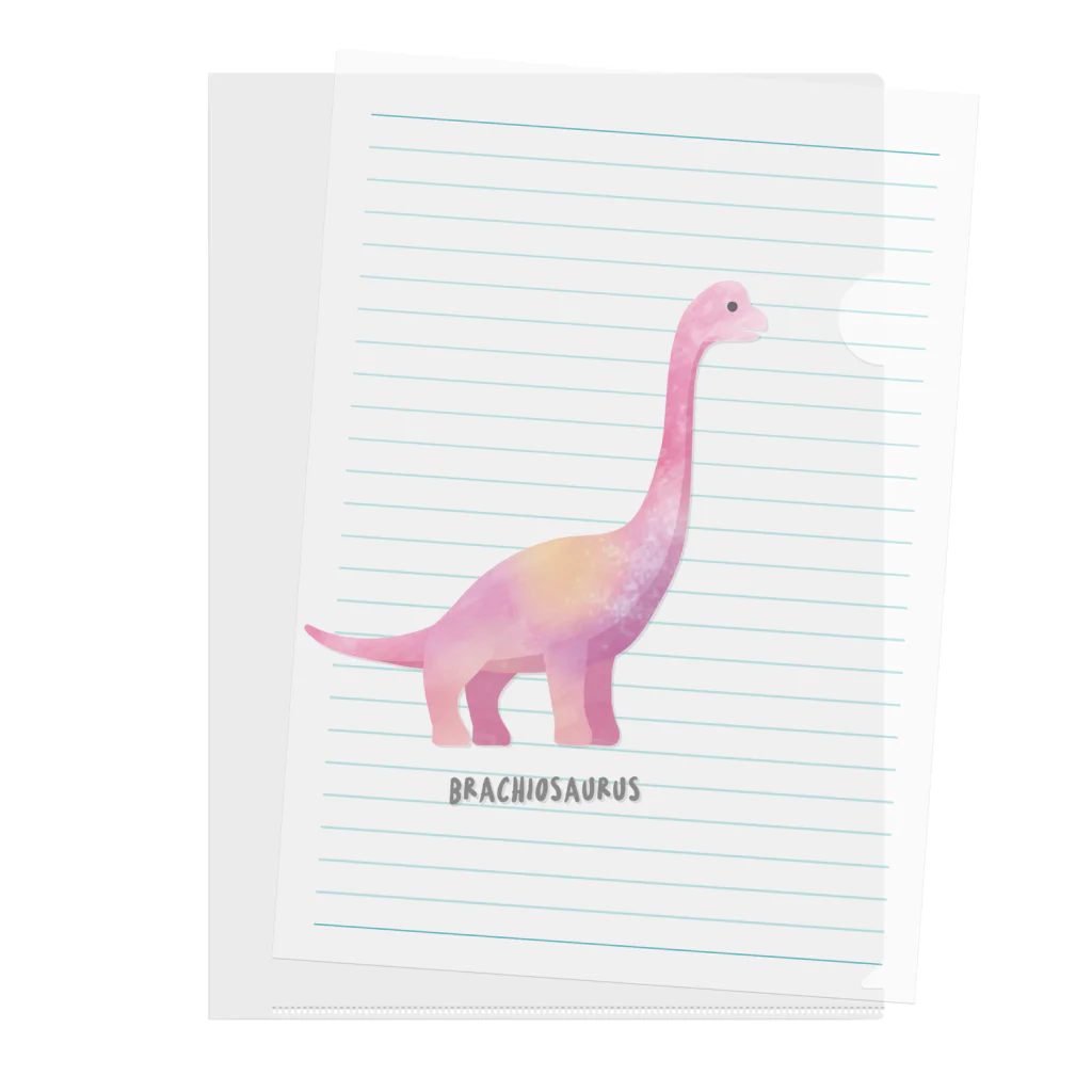 ろちこの部屋の恐竜（ブラキオサウルス） Clear File Folder