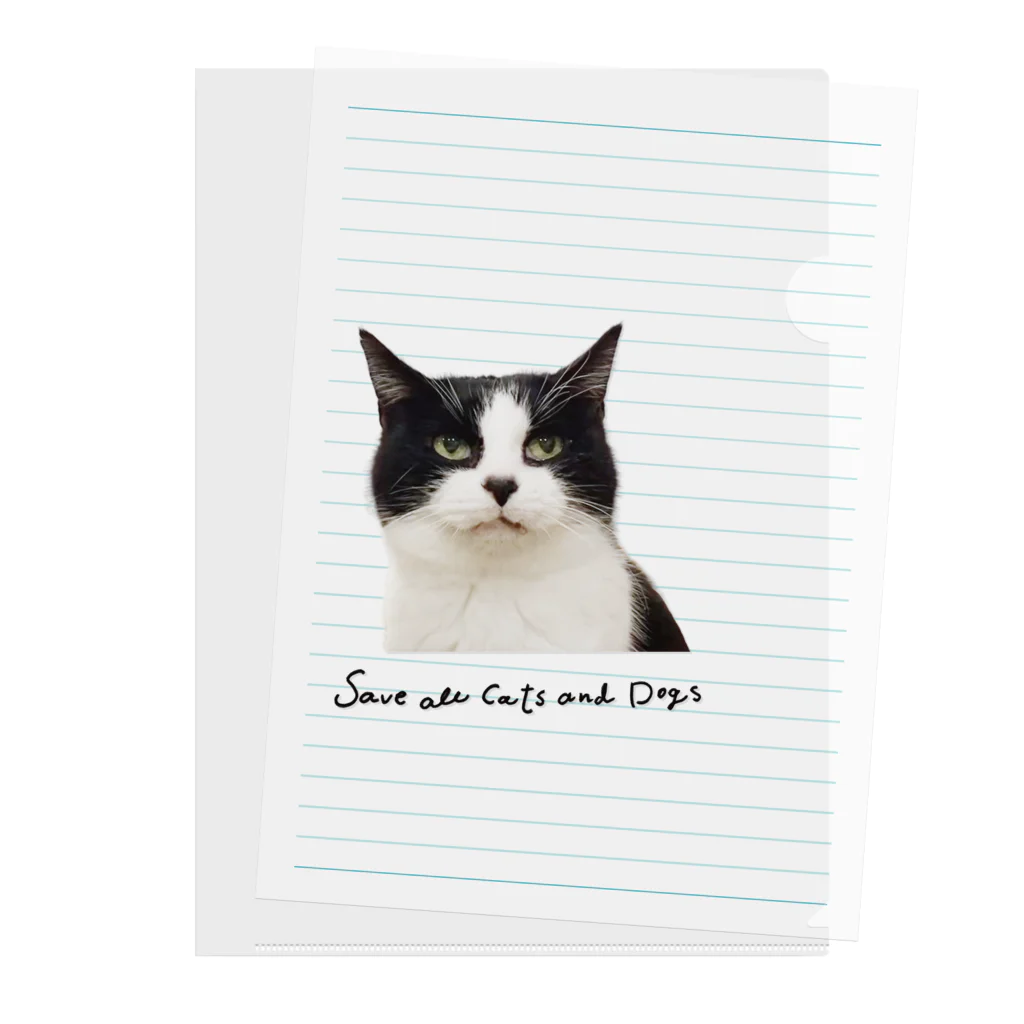 犬猫生活チャリティーショップのじーっとおむすび_by musubiyori Clear File Folder