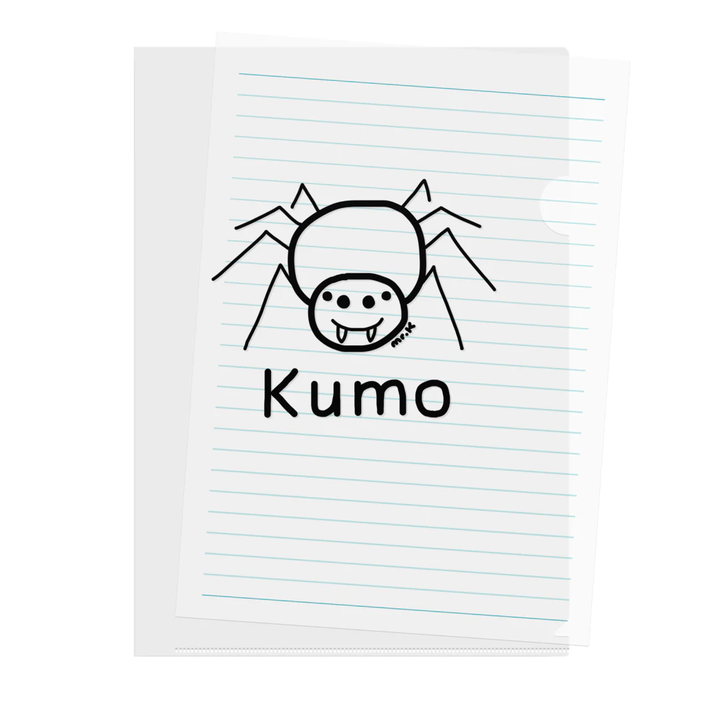 MrKShirtsのKumo (クモ) 黒デザイン Clear File Folder