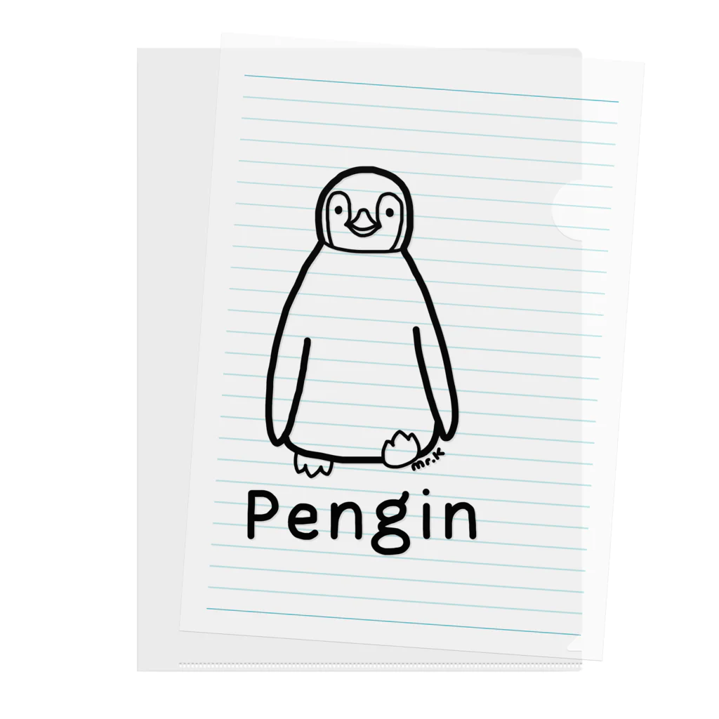 MrKShirtsのPengin (ペンギン) 黒デザイン Clear File Folder