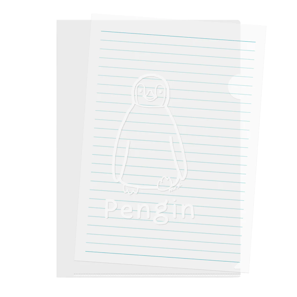 MrKShirtsのPengin (ペンギン) 白デザイン Clear File Folder