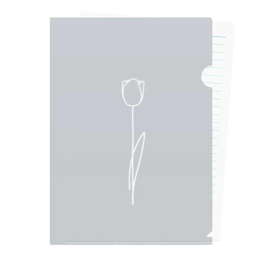 rilybiiのWhite Flower babygrayBlue Clear File Folder