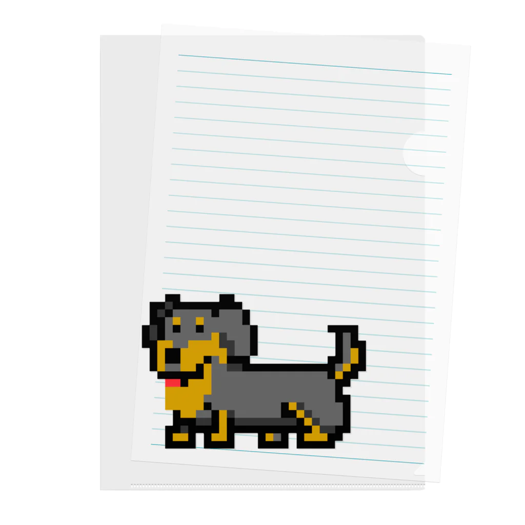 たばちひらんどのおみせのドット絵犬（ミニチュアダックス） Clear File Folder