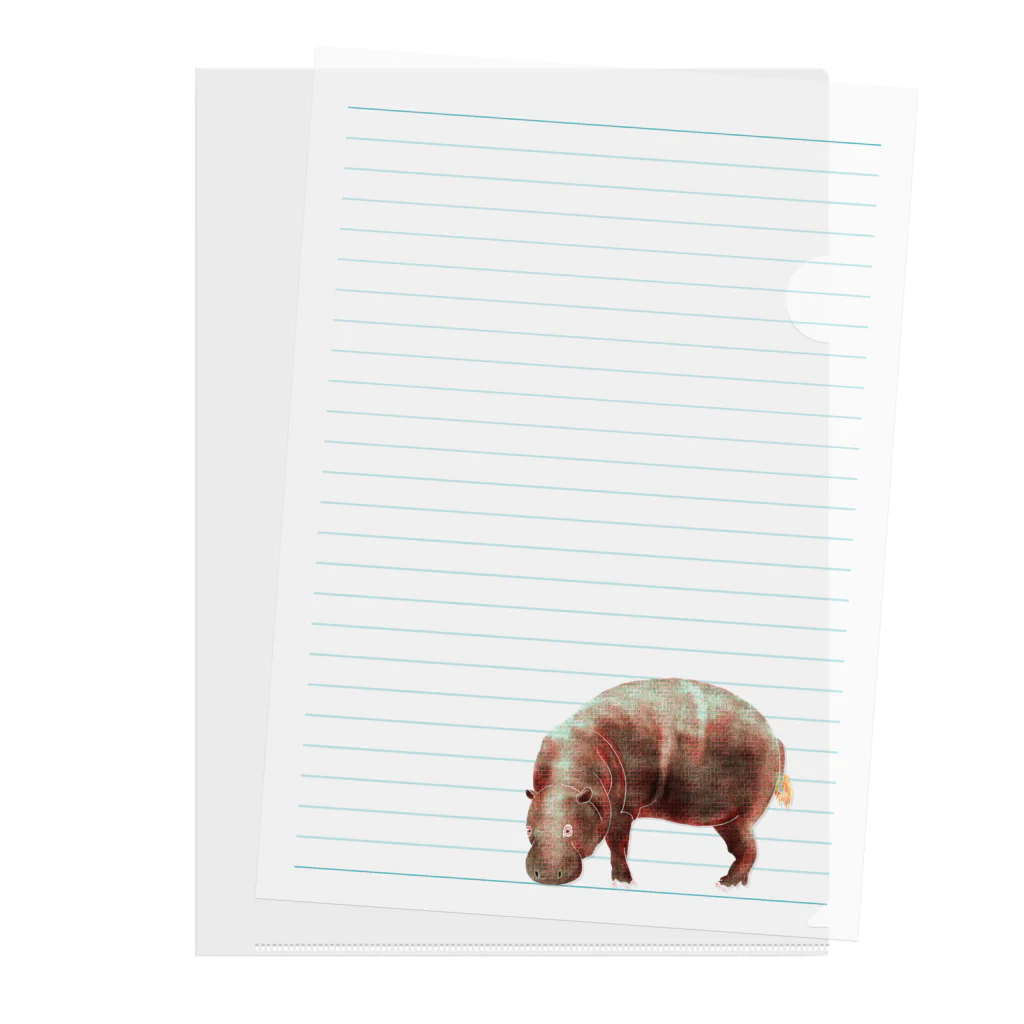 文様動物園 Pattern Zoo Museum shopの算木崩し × コビトカバ Clear File Folder
