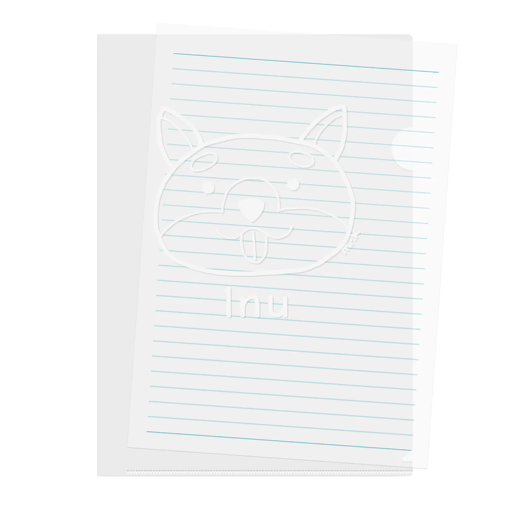 MrKShirtsのInu (犬) 白デザイン Clear File Folder