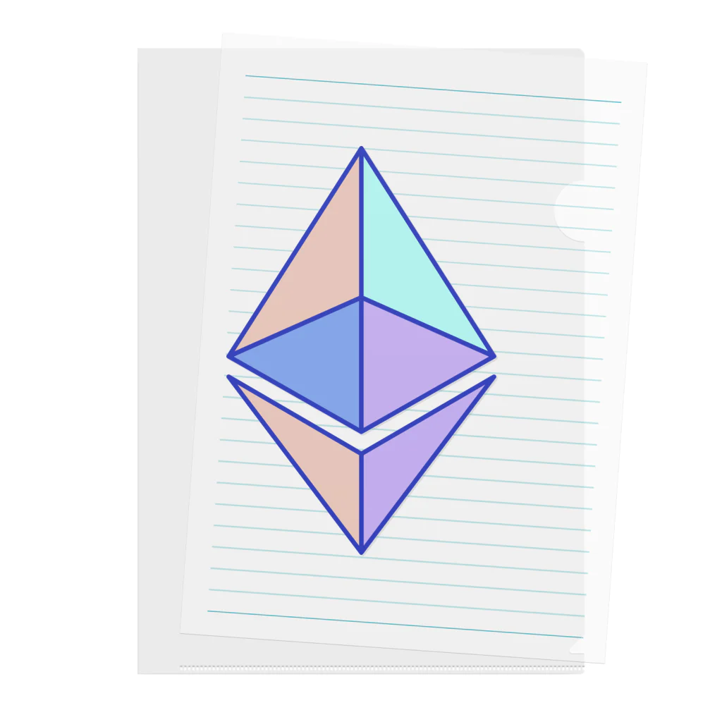 Web3 Shopのeth glyph colored クリアファイル