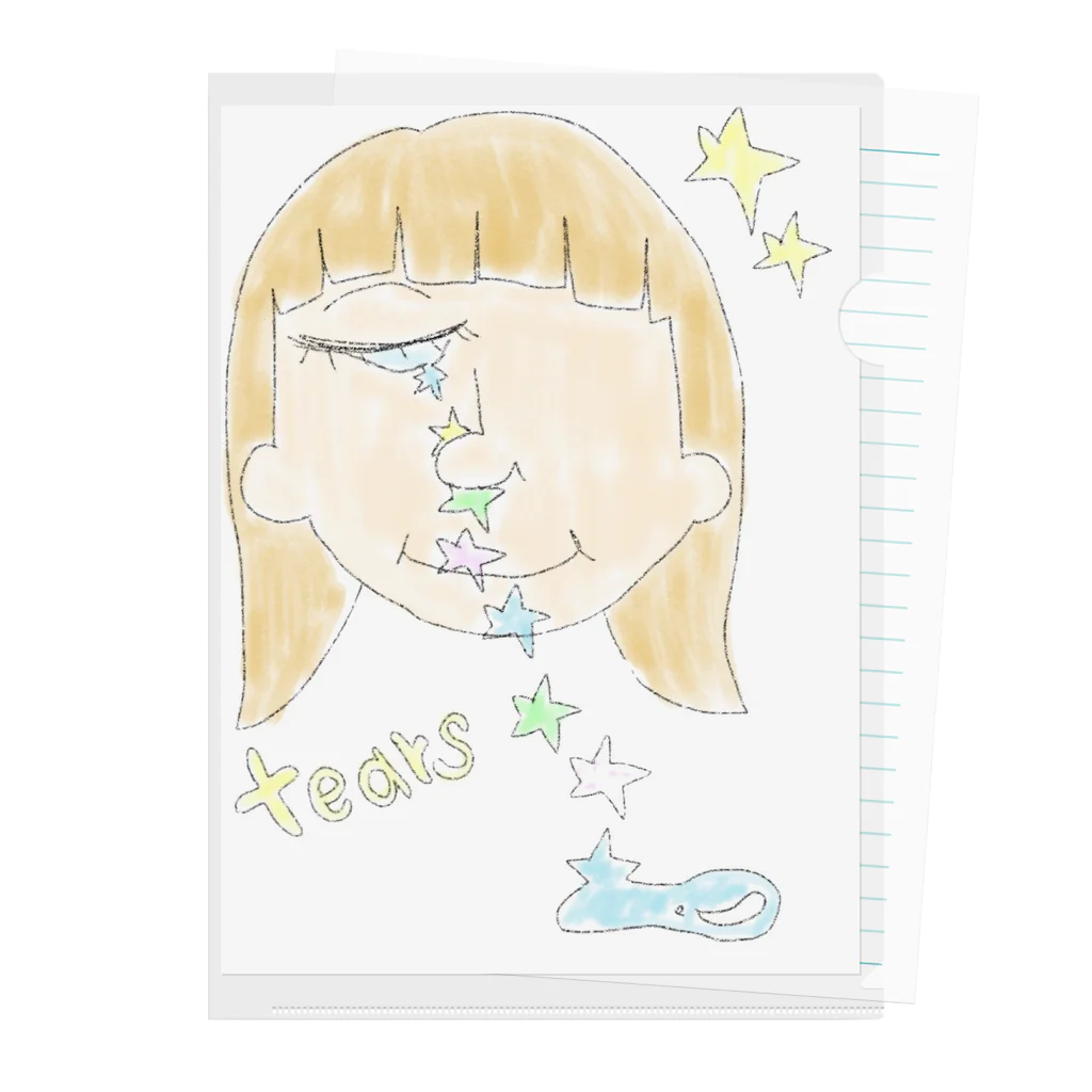 おかざきしののイラストグッズの店の星の涙 Clear File Folder