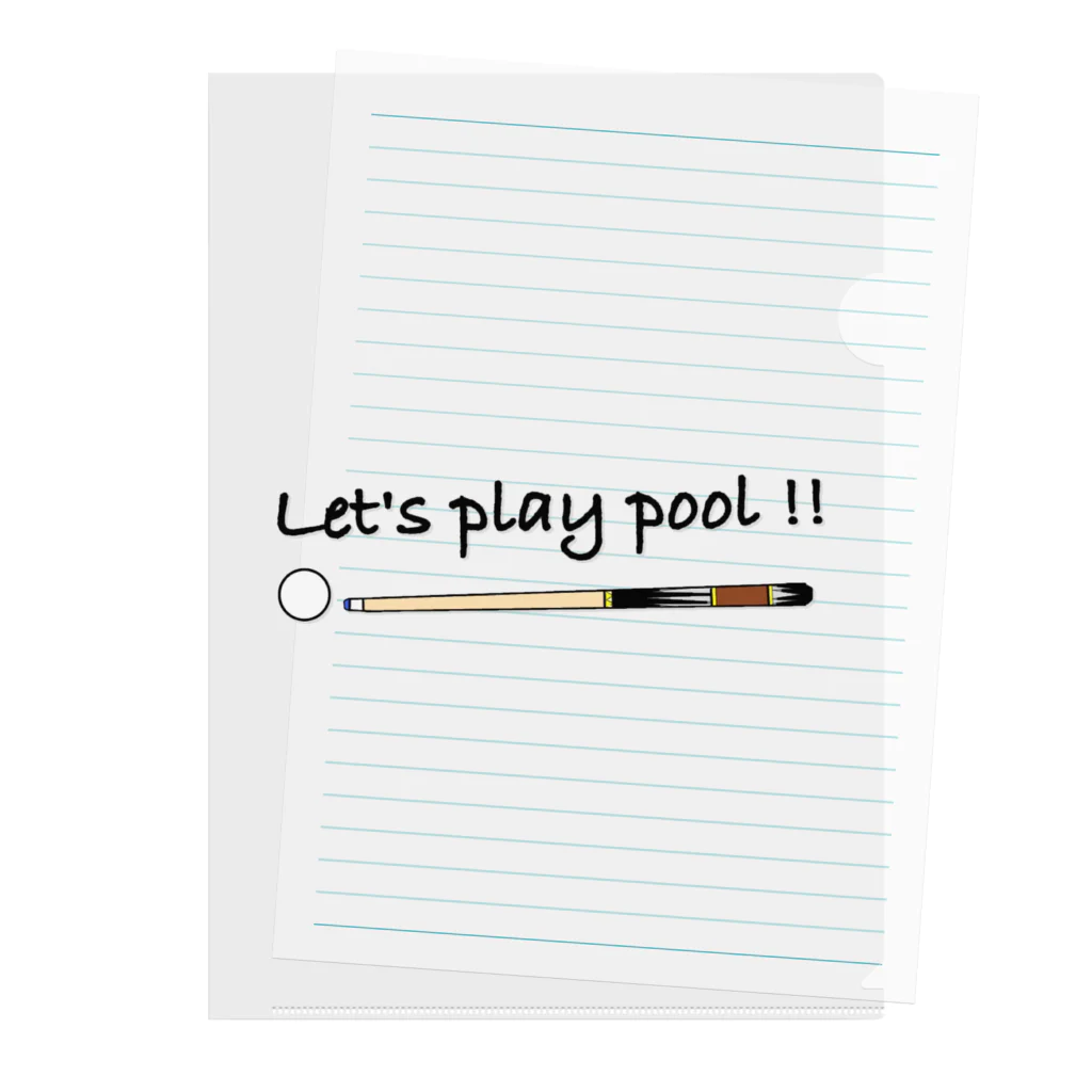 LOCO.AYAのLet’s play pool !!ビリヤードデザイン クリアファイル