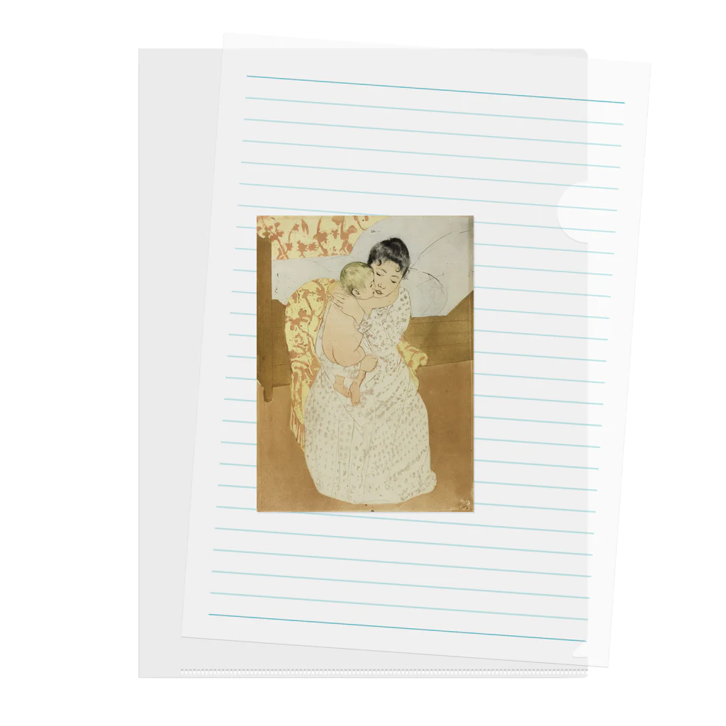 museumshop3の【世界の名画】メアリー・カサット『Maternal Caress』 Clear File Folder