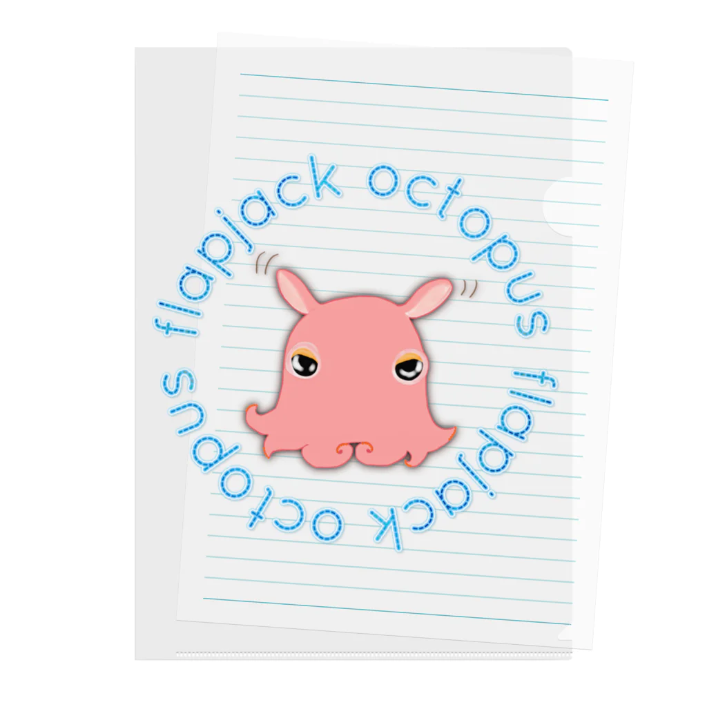 LalaHangeulのFlapjack Octopus(メンダコ) 英語バージョン Clear File Folder