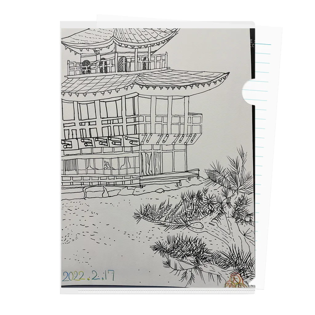 エド・ワード【江戸鉾の愛殿原】。の金閣寺 Clear File Folder