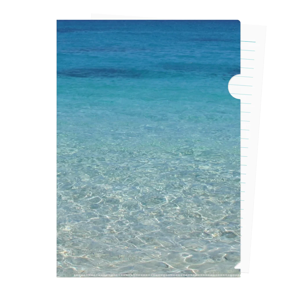 はれうさぎの沖縄座間味の海【波B-1】慶良間ブルー｜ZAMAMIの文字なし Clear File Folder