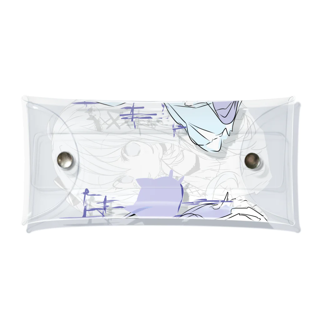 blossomの淡色青紫系女の子 Clear Multipurpose Case