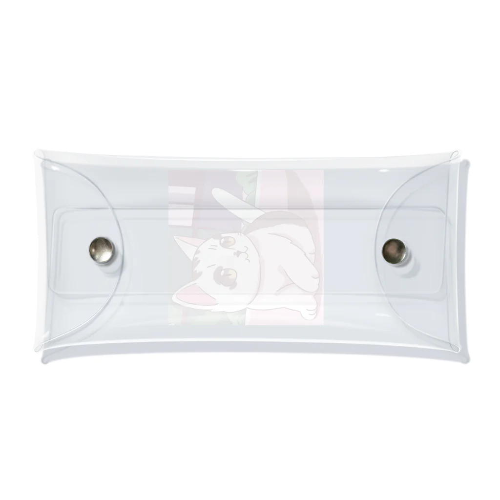 ハチワレにゃんこの軌跡の白茶ハーフの可愛い子猫グッズ Clear Multipurpose Case