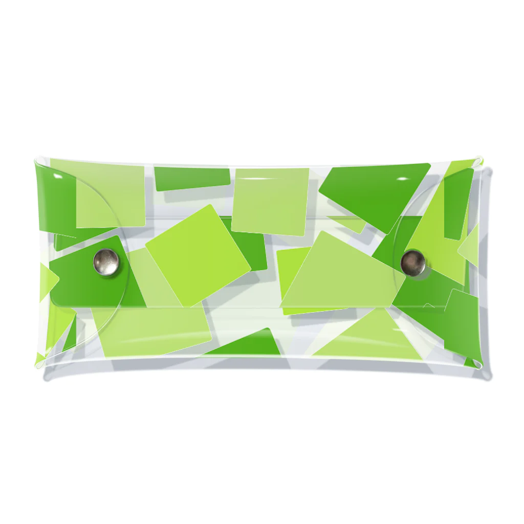 つきしょっぷの緑色の四角形 クリアマルチケース