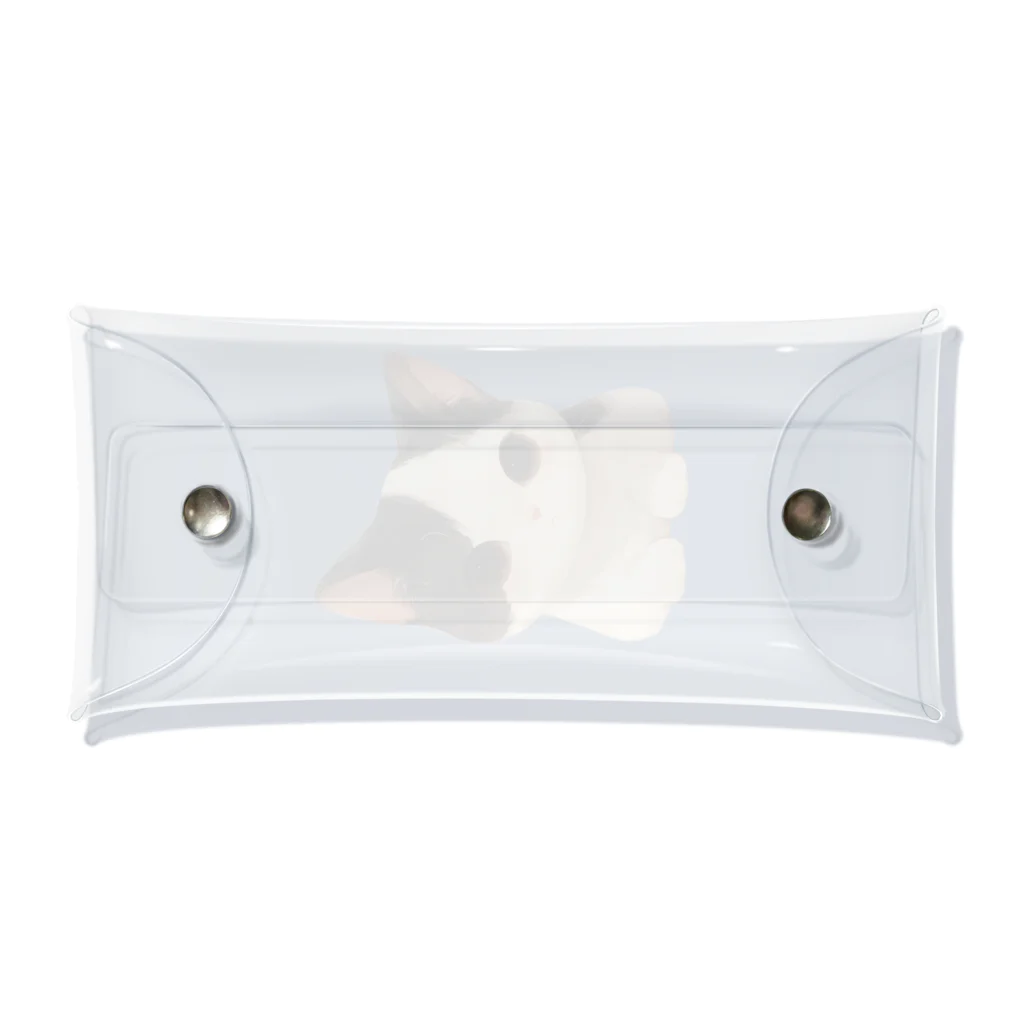 Cute Animalsのモノクロ猫 Clear Multipurpose Case