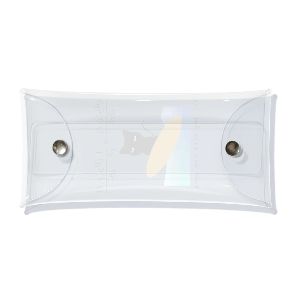 yuko_suzukiの波動方程式と波に乗るネコ Clear Multipurpose Case